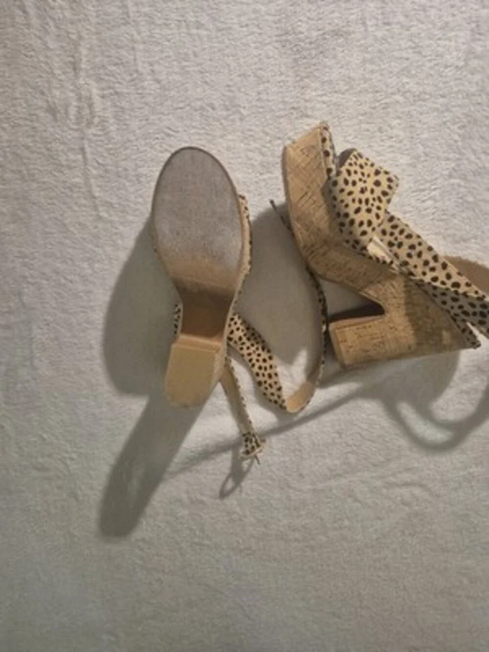 Y Not? Womens Leopard Print Cork 4.5 Inch Heel Size 7 #107